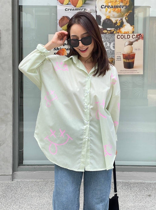 Oversize Style Be happy green