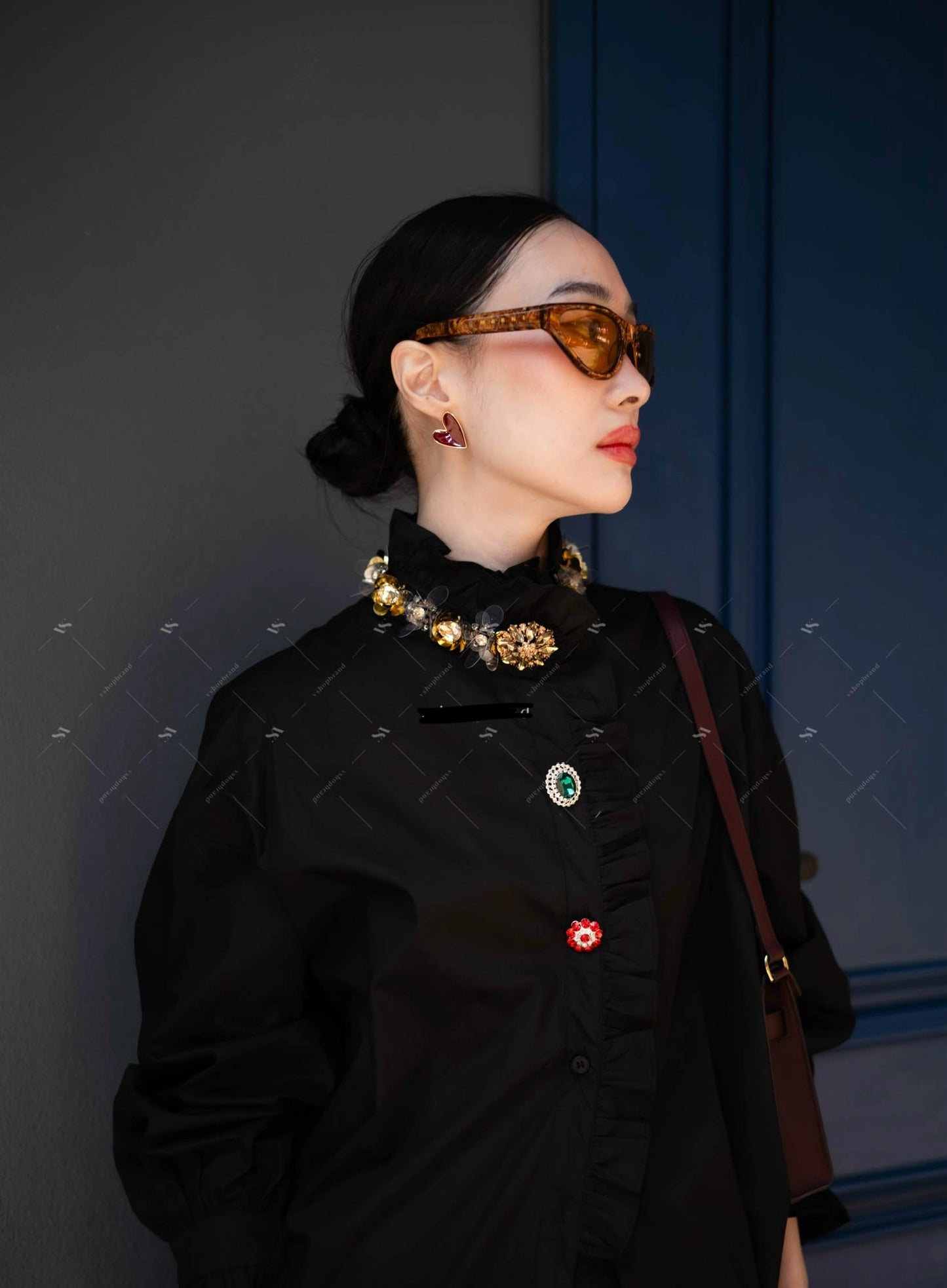 Bejewelled Shirt BLACK