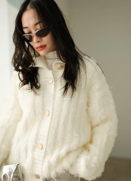 Faux Fur sweater White