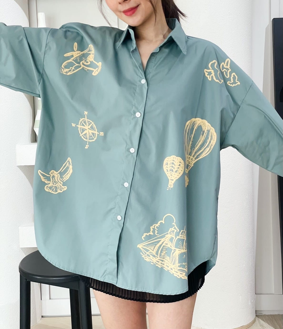 Oversized shirt travel diary