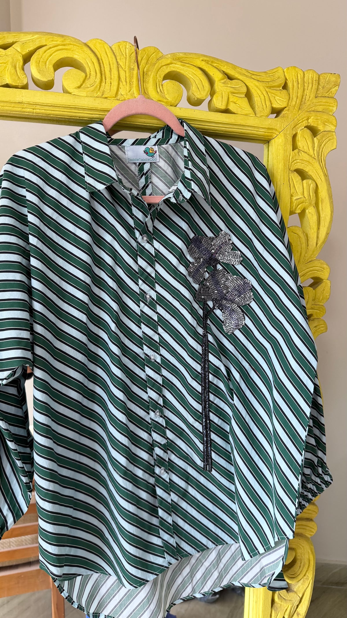 Flirty striped shirt Green