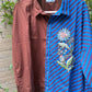 Striped Flora shirt blue
