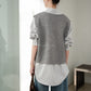 Three Tier Shirt and Sweater Grey