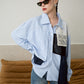 Three Tier Shirt Blue