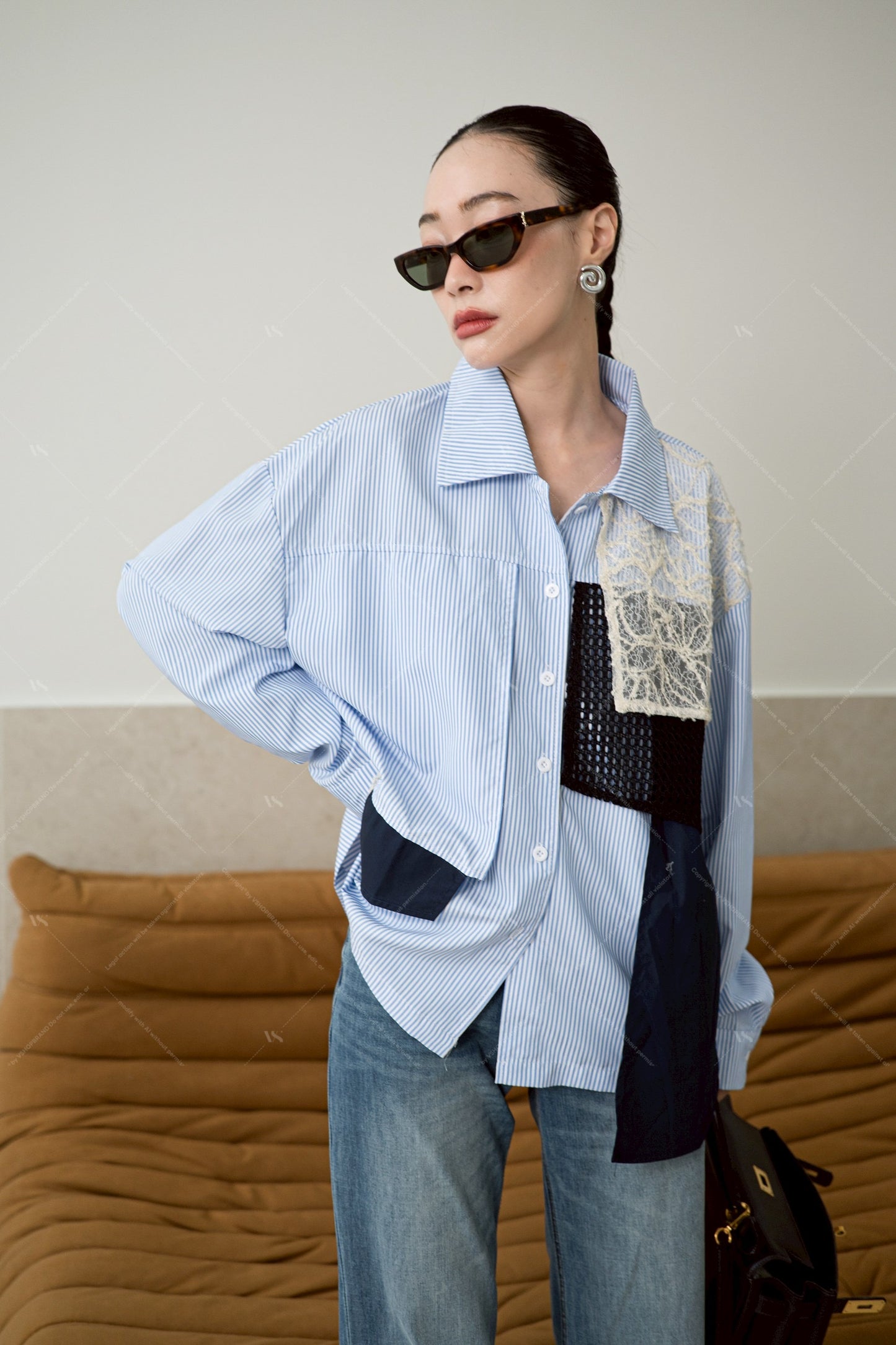Three Tier Shirt Blue