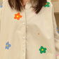 Oversize Style Shirt Flower power cream