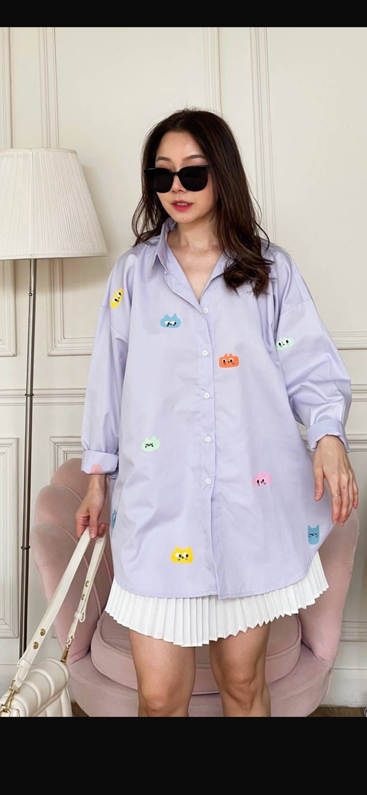 Oversize Style Shirt meet cute purple