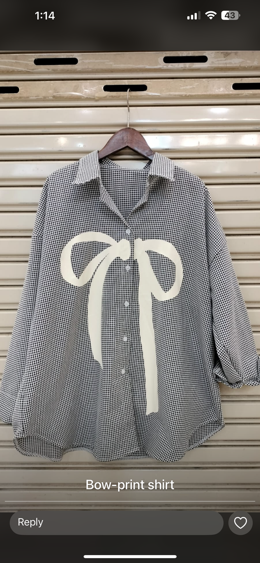 Oversize Style Shirt Bow down