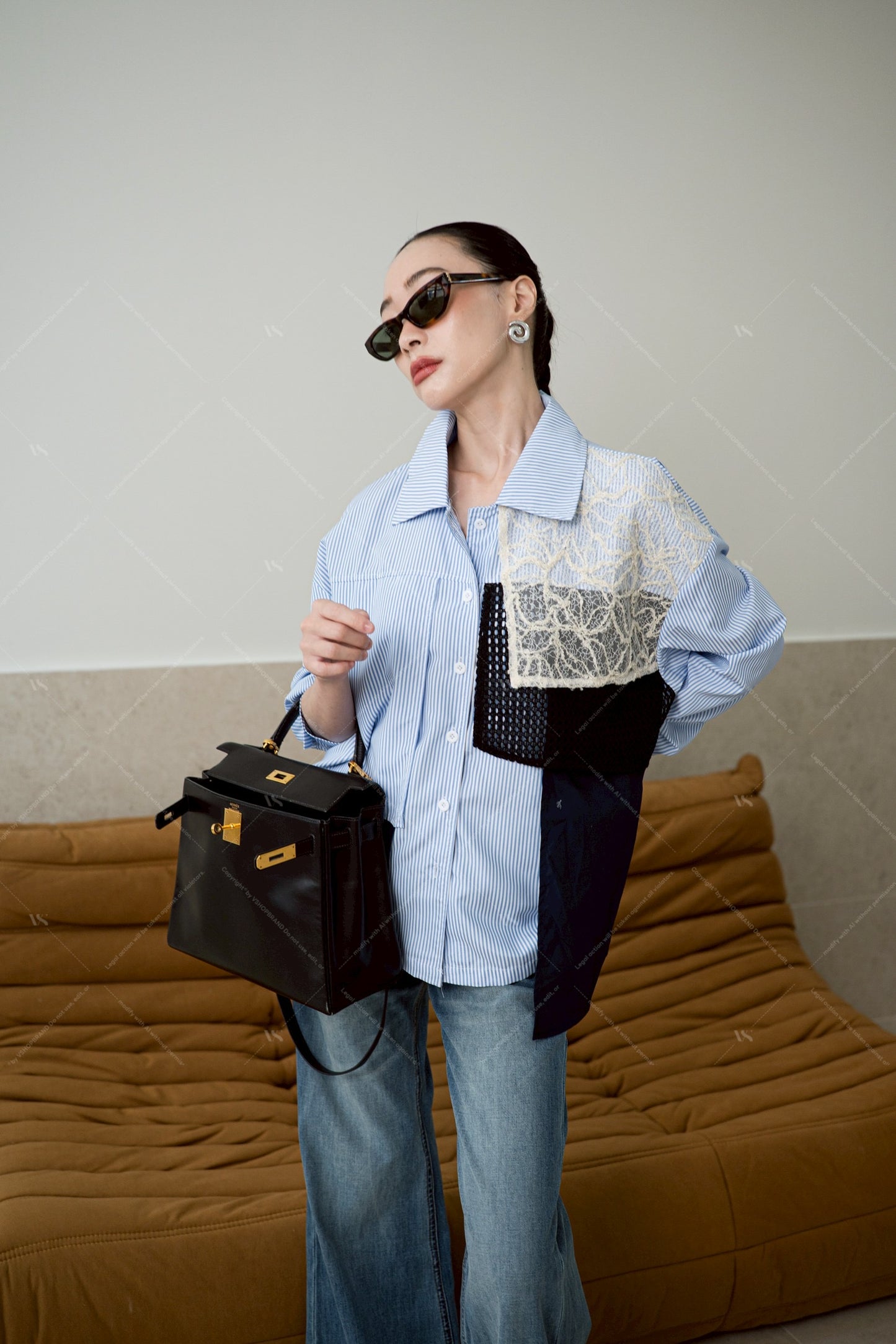 Three Tier Shirt Blue