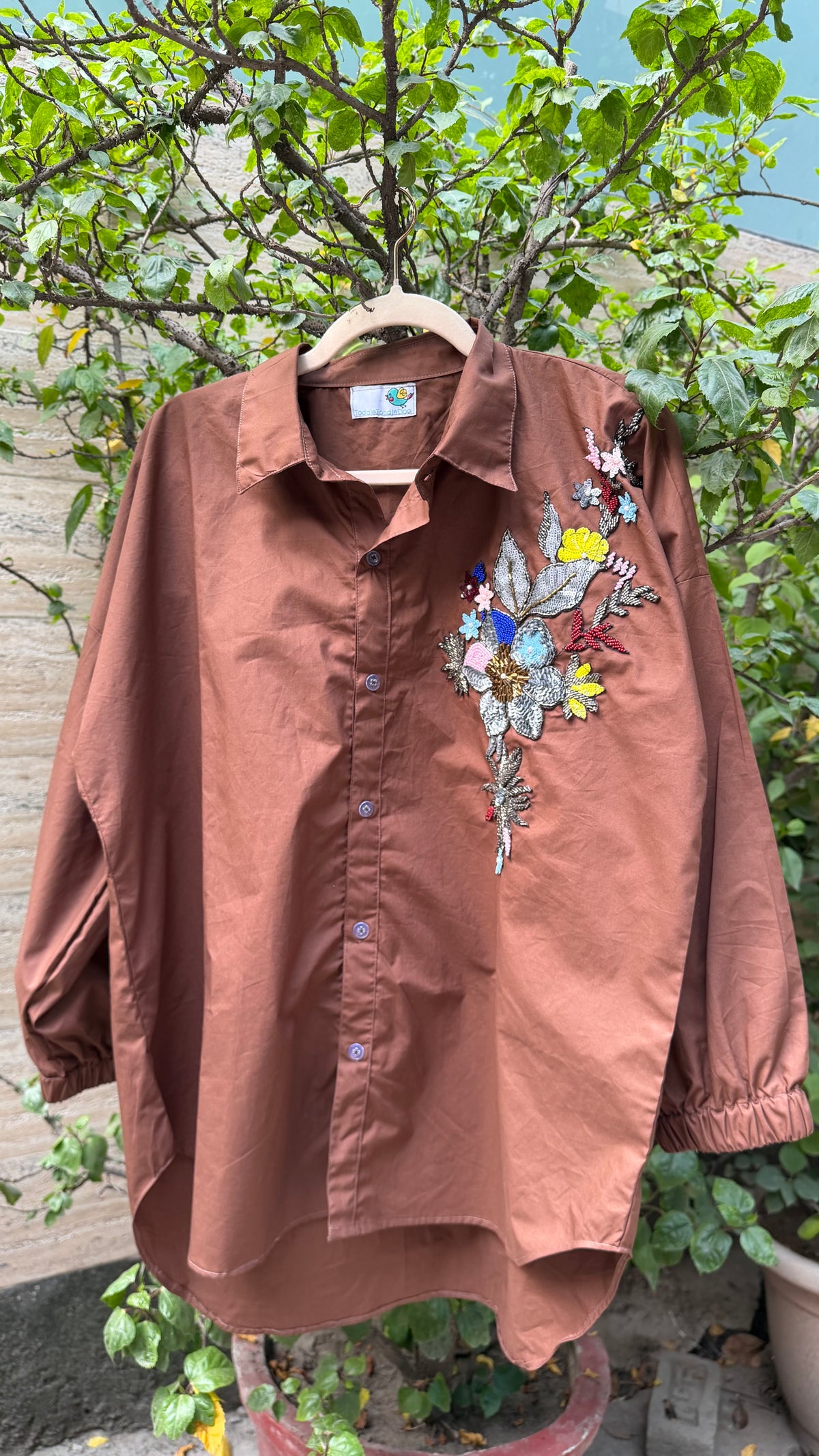 Floral fantasy Shirt Brown