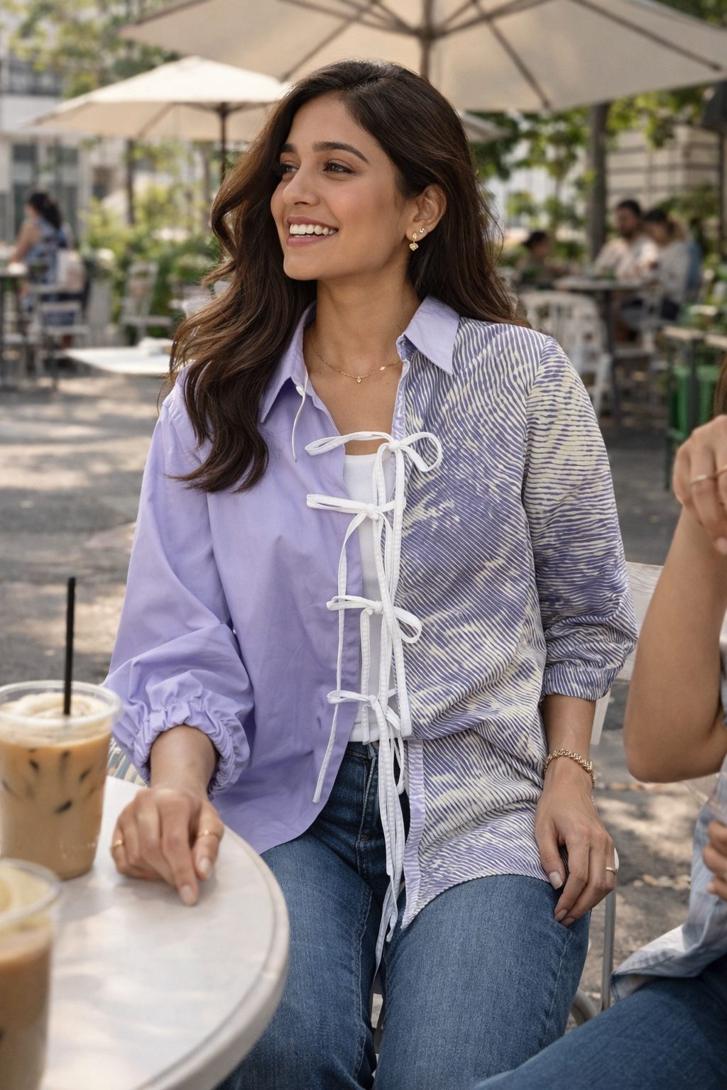 Purple haze tie up shirt