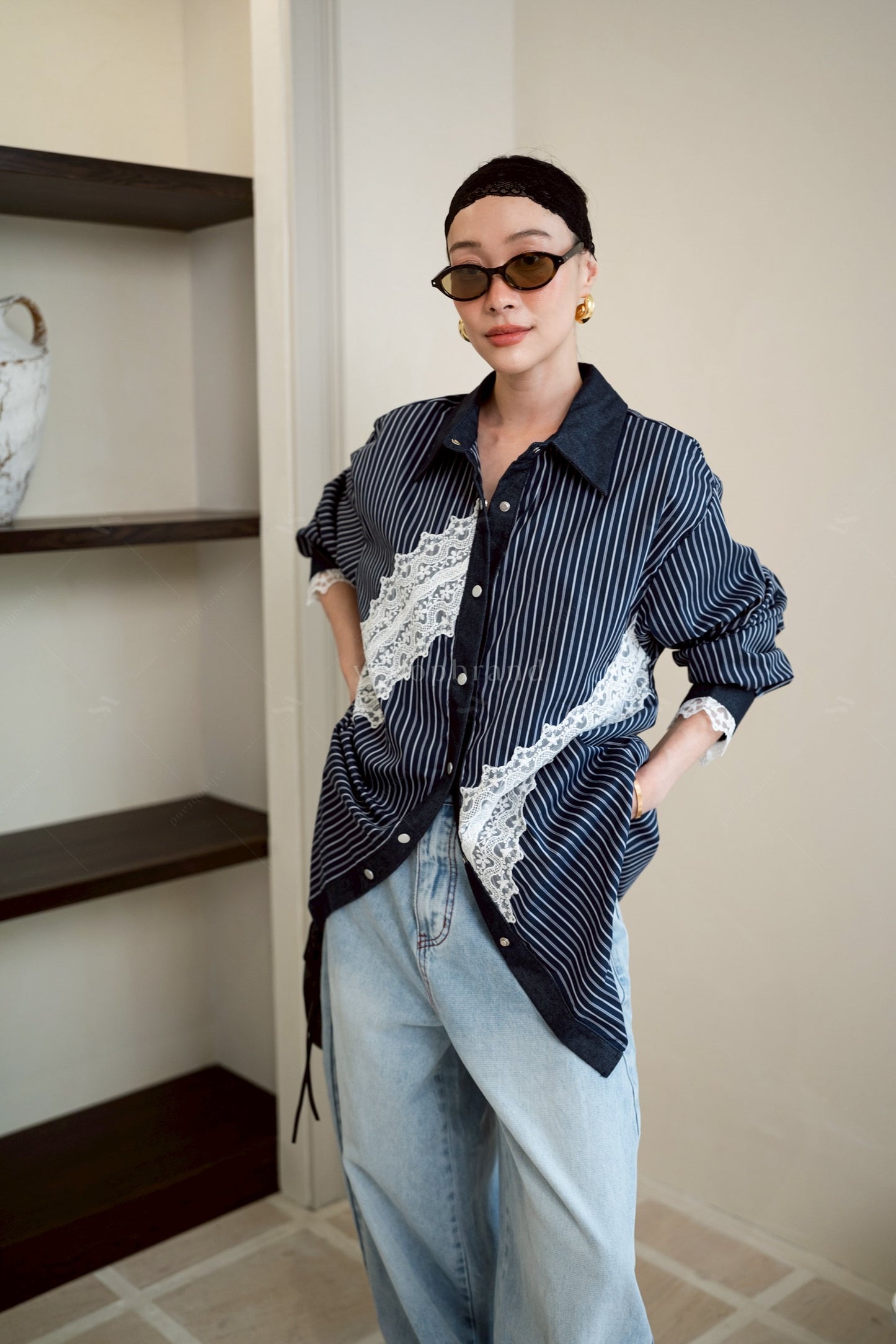 Lolita lacey shirt Blue