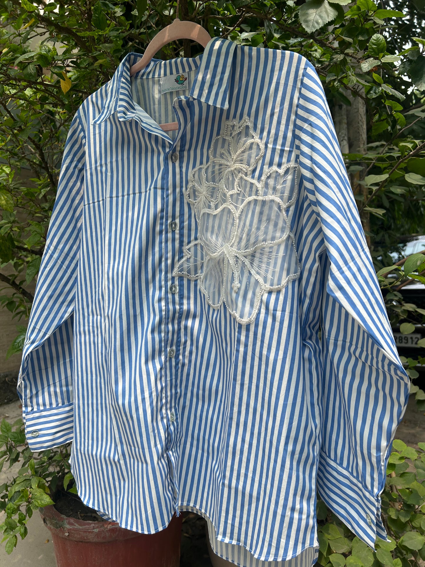 Floral Coral Shirt BLUE