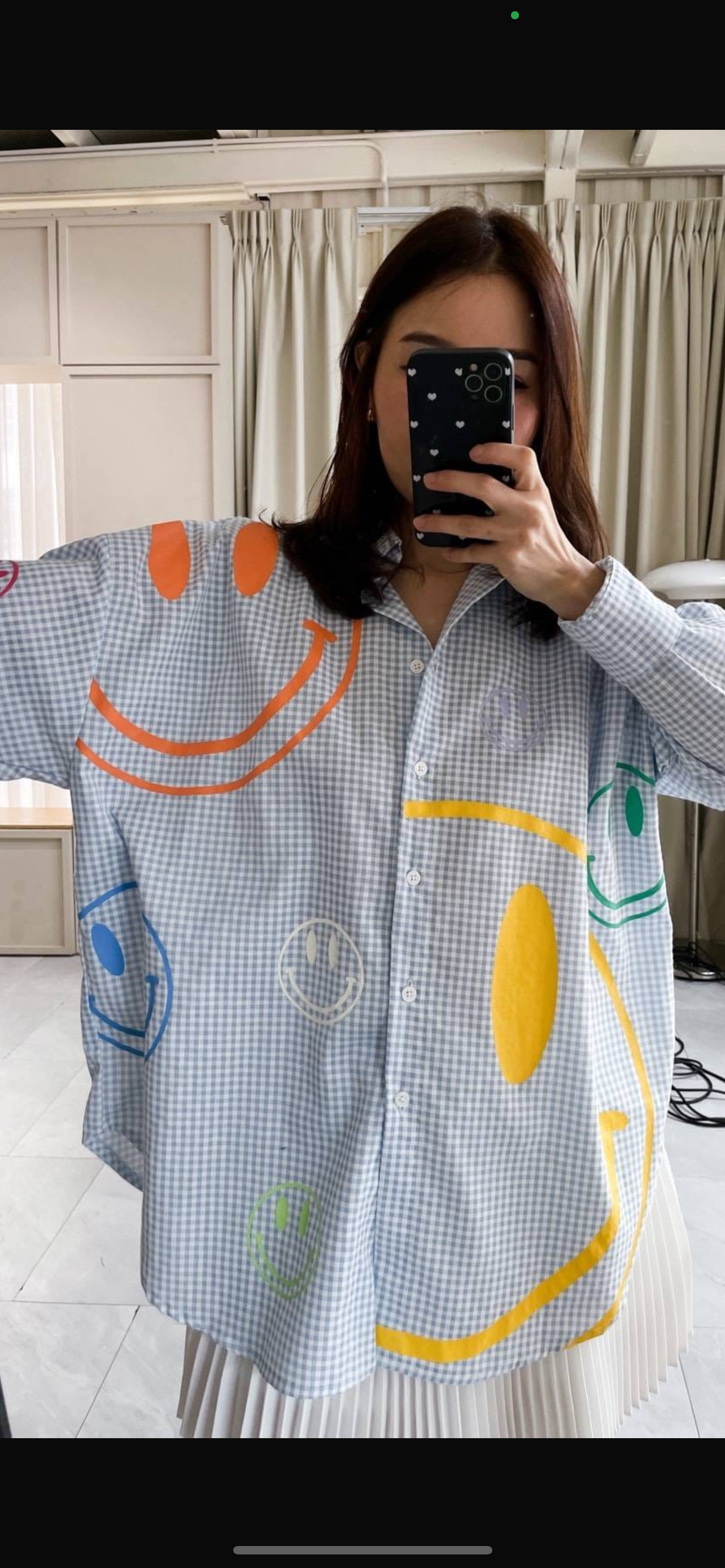 Oversize Style Shirt Multi coloured Smiley BLUE