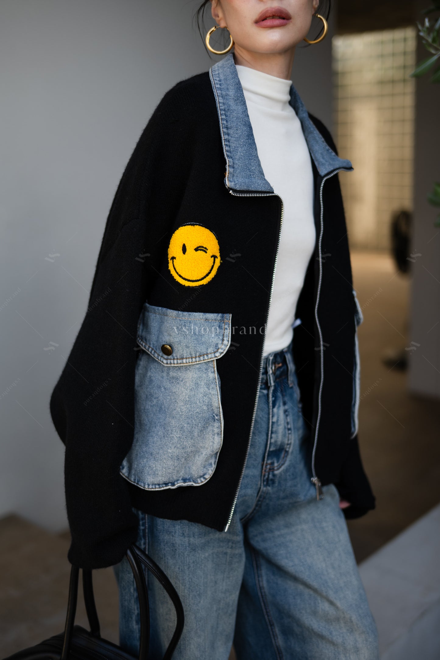 Snow White Denim Black