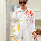 Oversize Style Shirt Multi coloured Smiley White