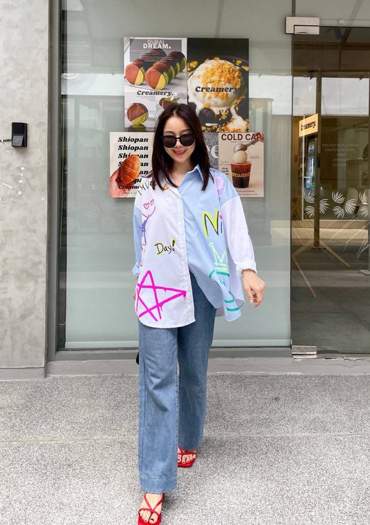 Oversize Style Shirt have a nice day