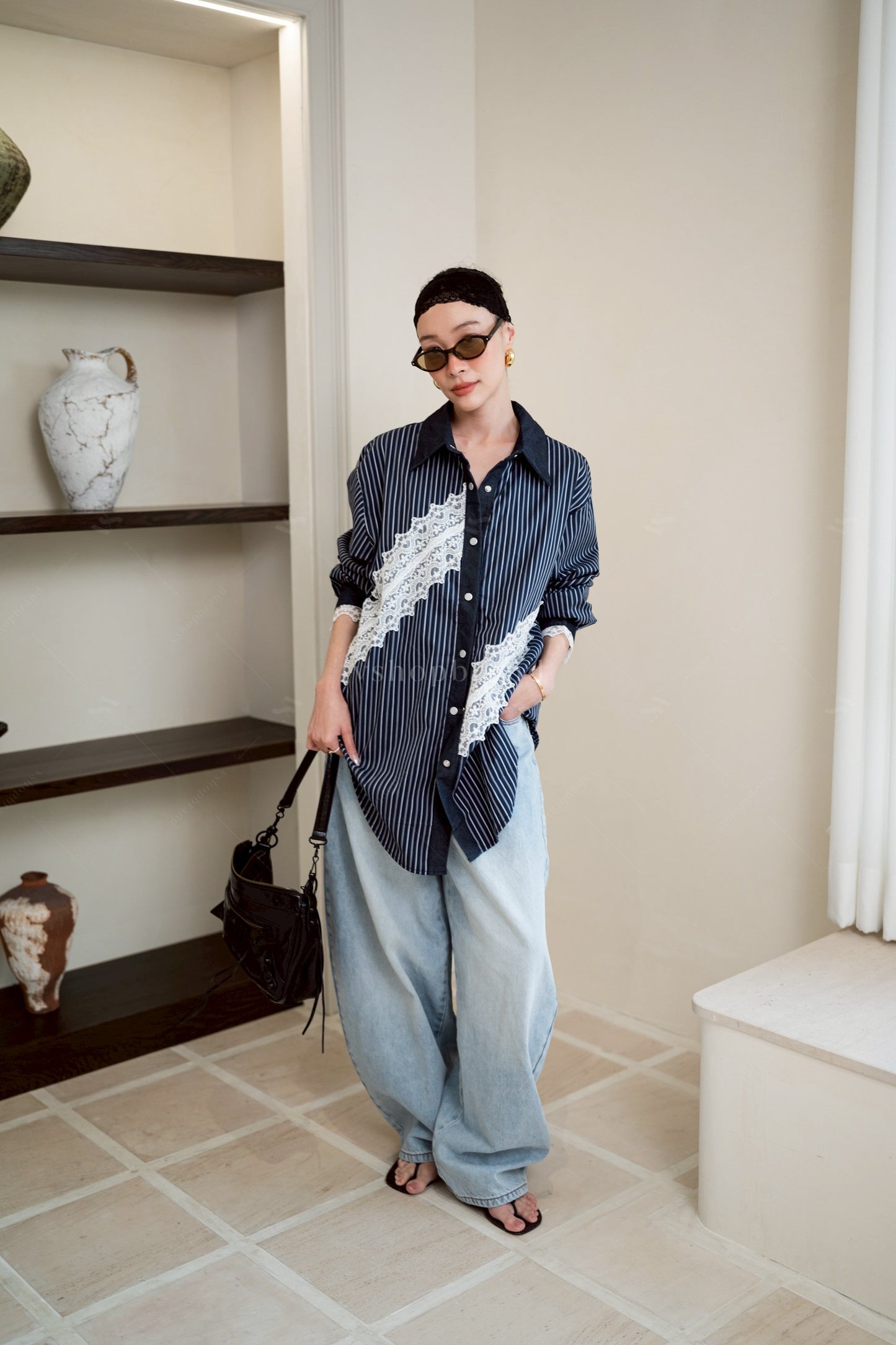 Lolita lacey shirt Blue