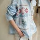 Cross stitch Queen shirt Blue