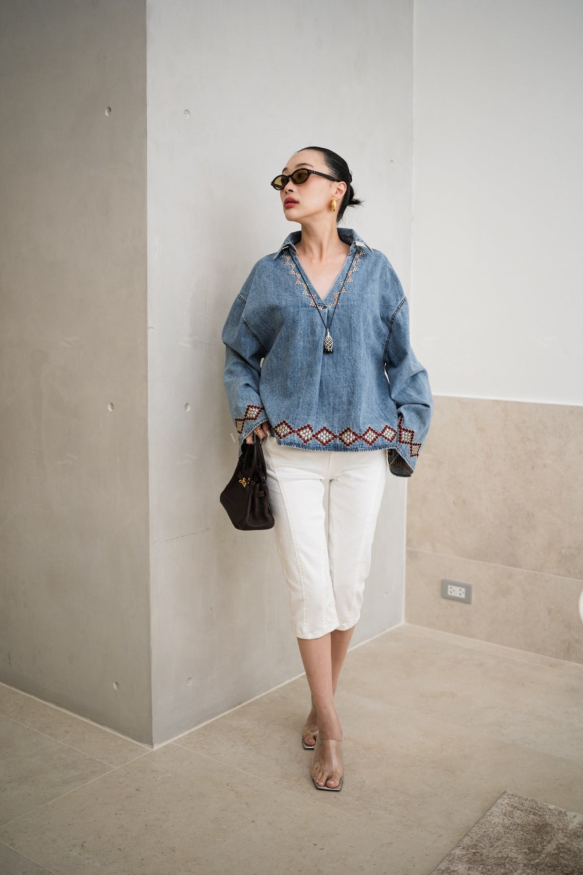 Denim boho love Light
