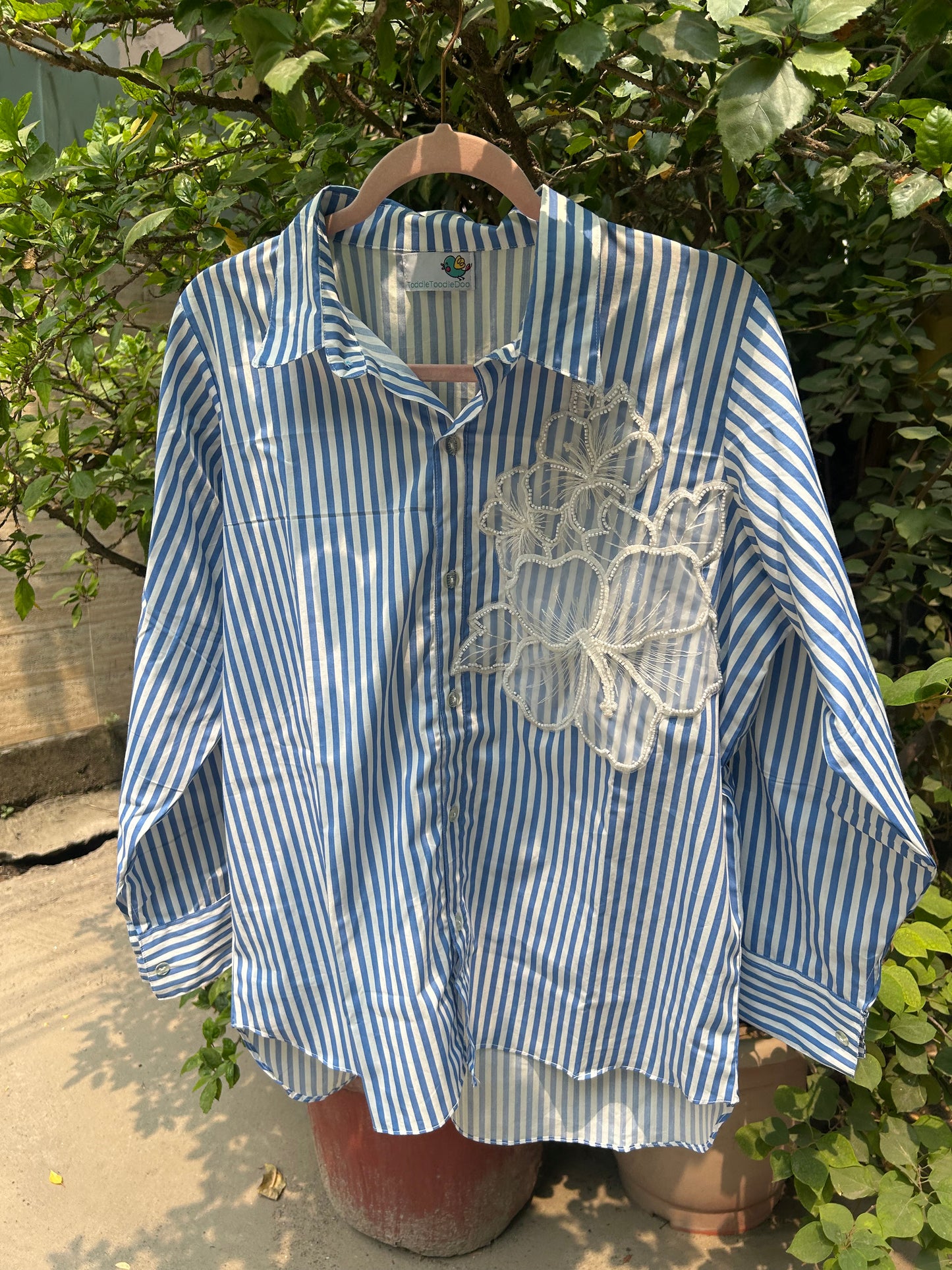 Floral Coral Shirt BLUE