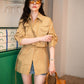 Relaxed Style Shirt Dress Tan