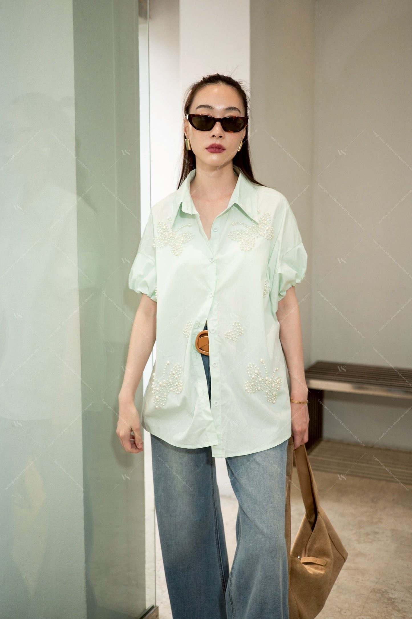 Amsterdam butterflies Shirt Green