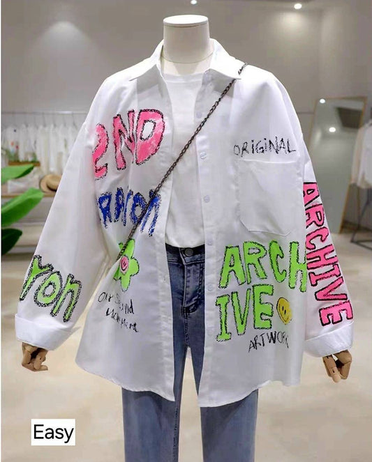 Scribble scrabble Shirt white
