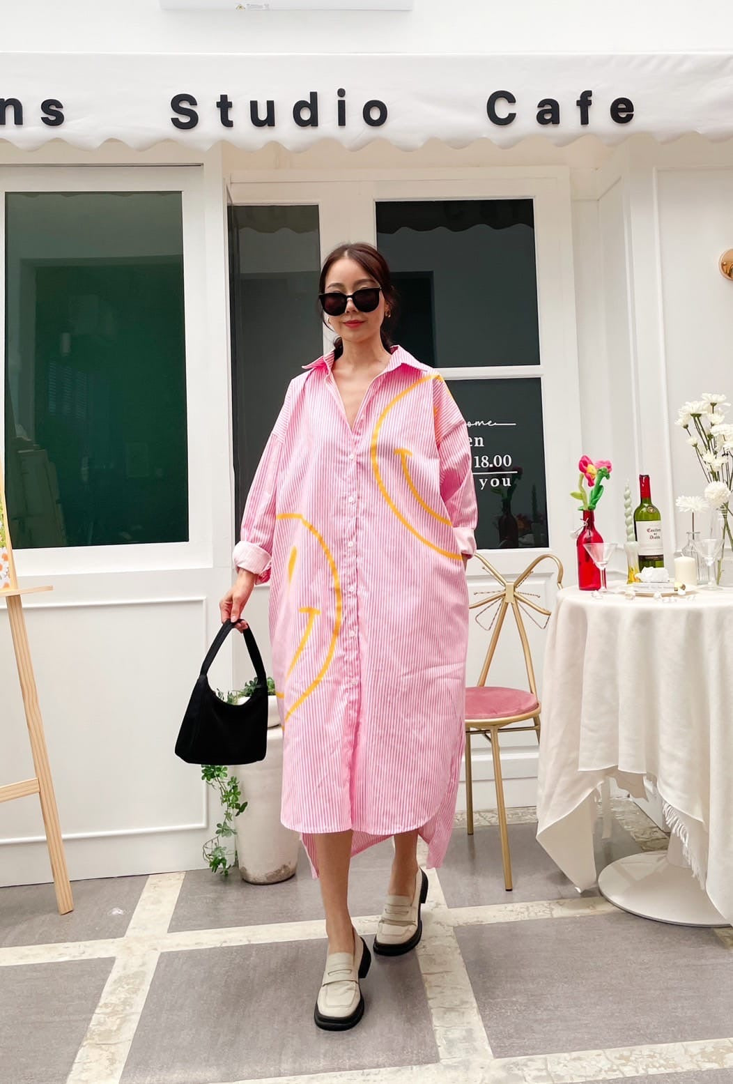 Oversize Style Shirt Dress PINK