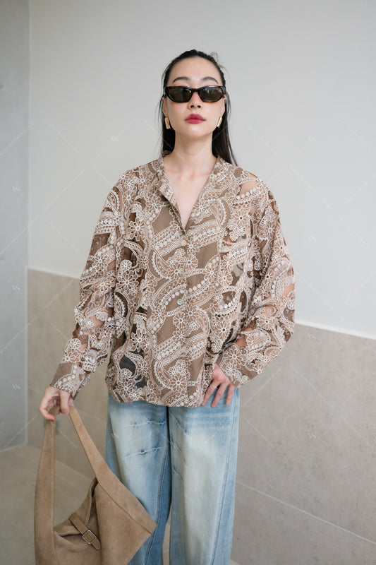 Cannes Flora Shirt Brown