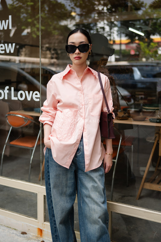 Bedazzled shirt pink