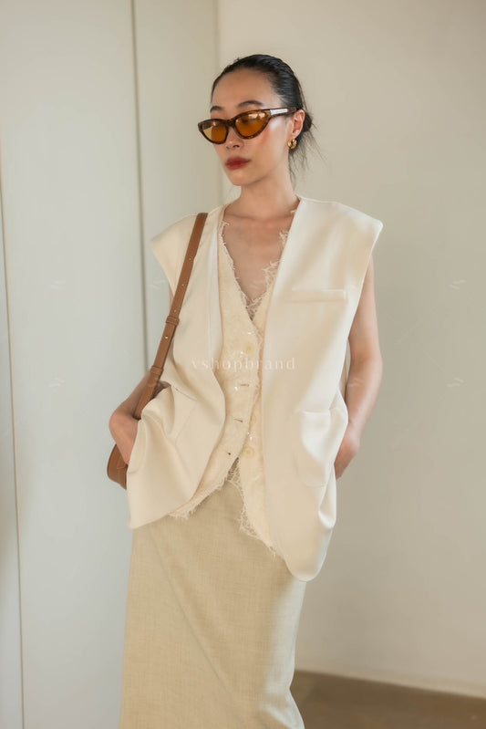 Vegas waistcoat cream