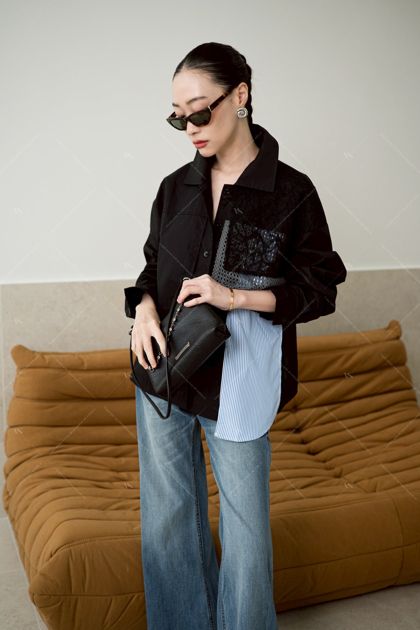 Three Tier Shirt Black