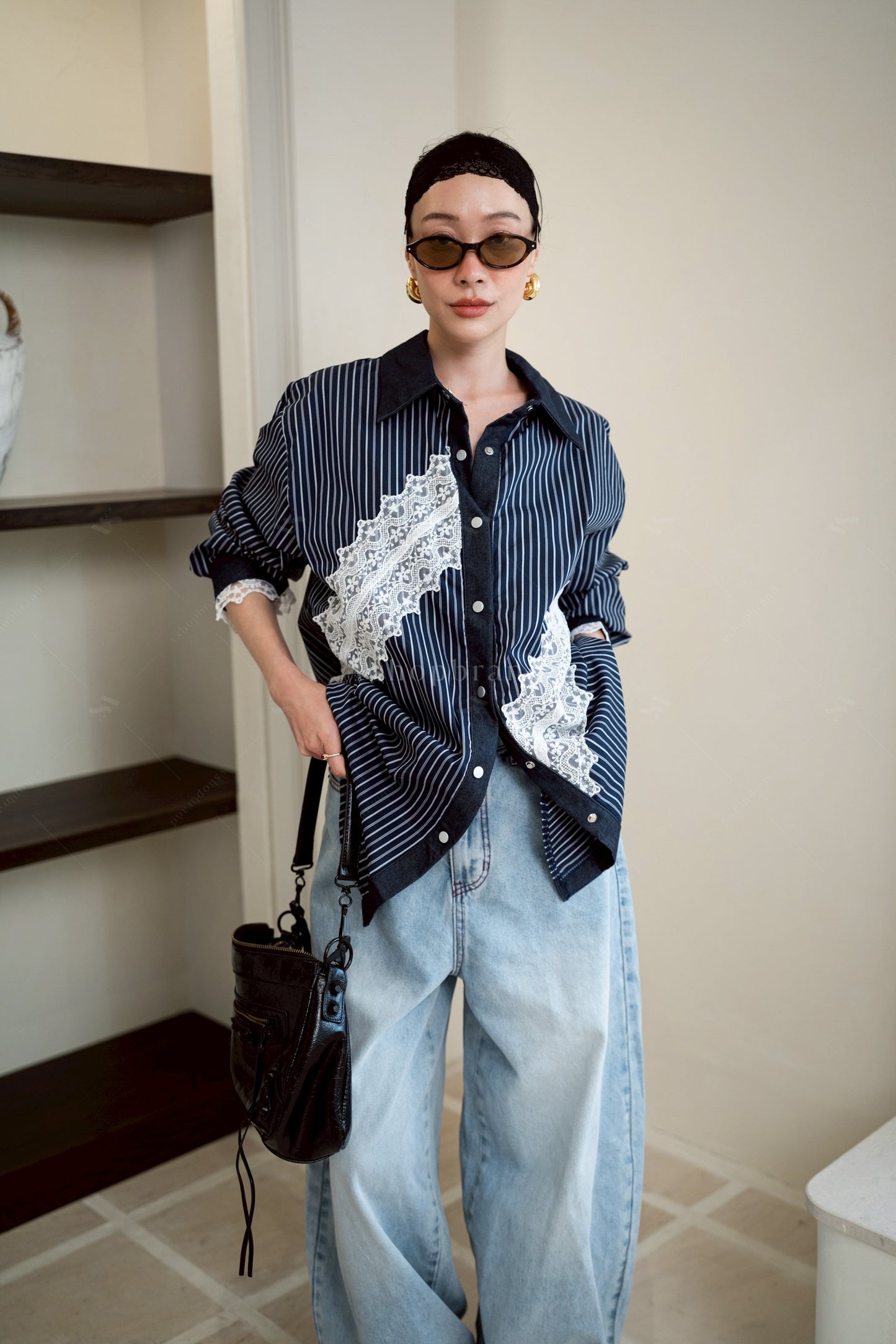 Lolita lacey shirt Blue