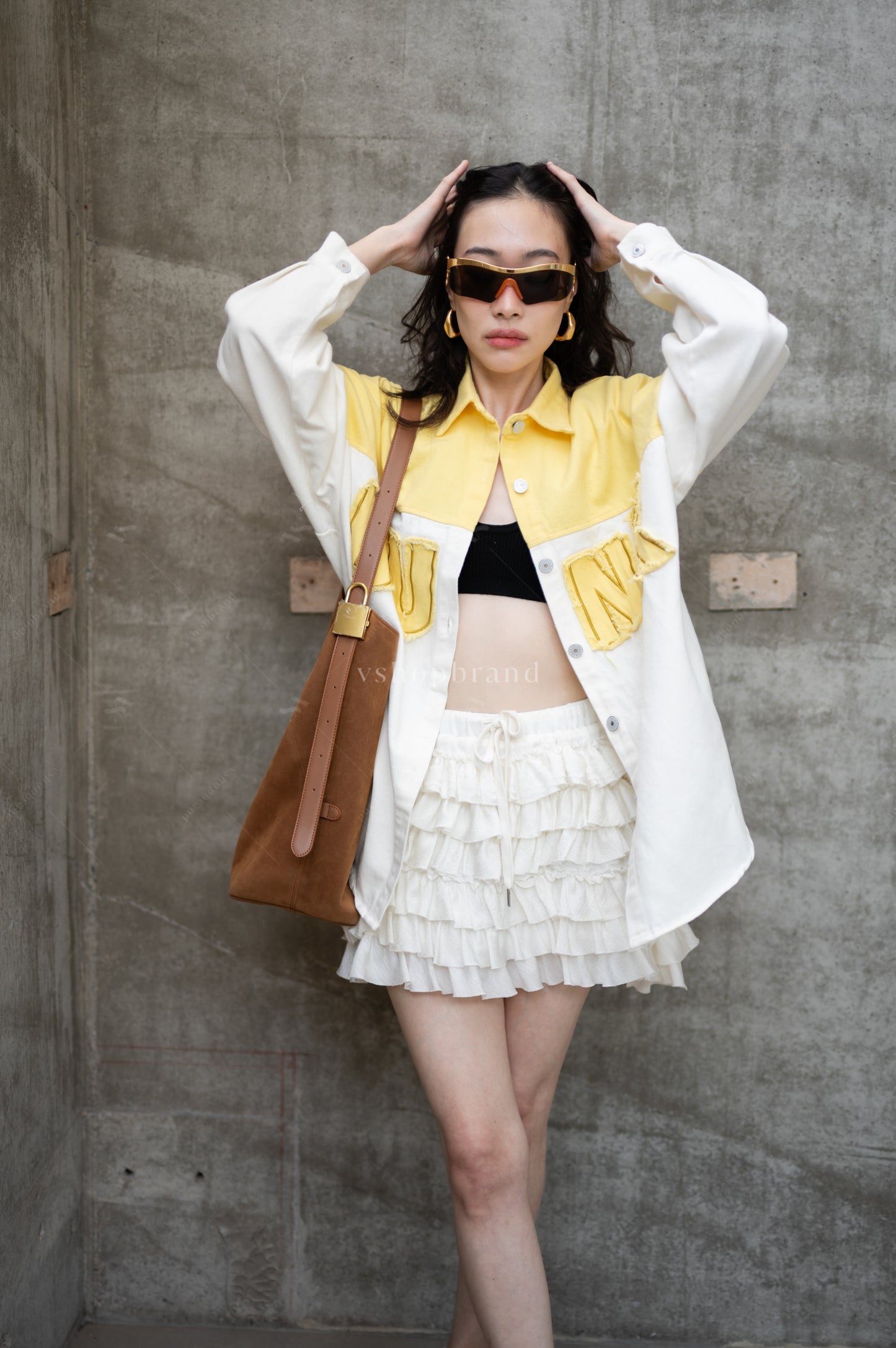 Dunk it denim shacket Yellow