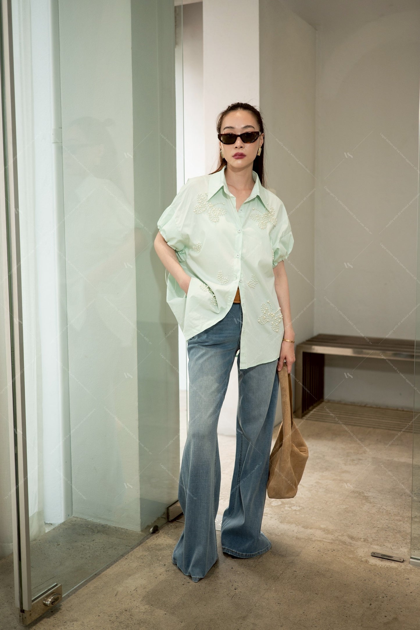 Amsterdam butterflies Shirt Green
