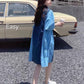 Relaxed Style Shirt Dress black