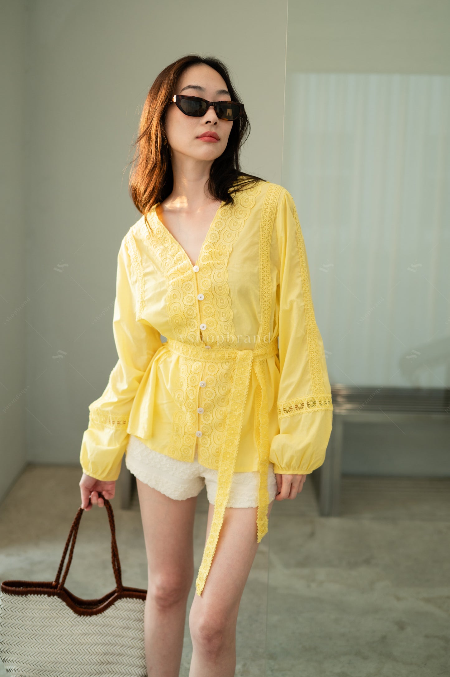 Lace Love Shirt Mango yellow