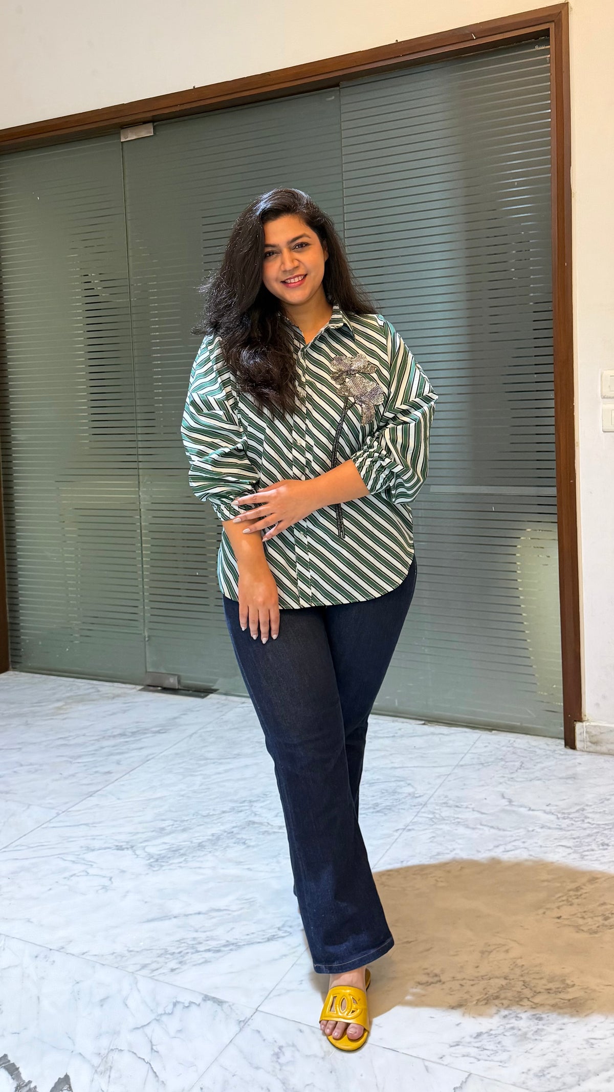 Flirty striped shirt Green
