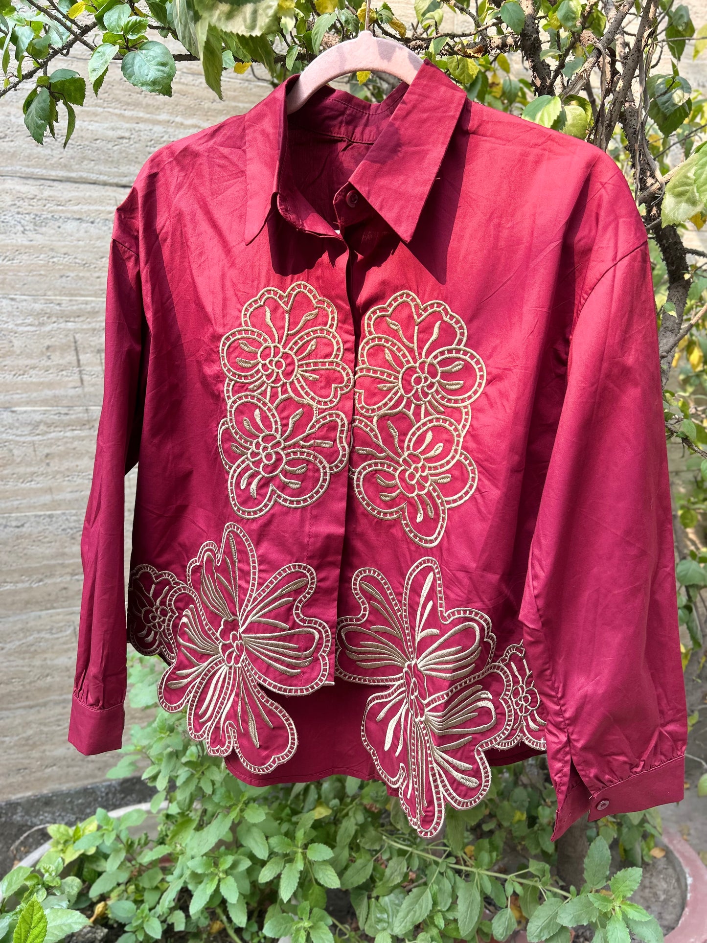 Flora Maroon shirt