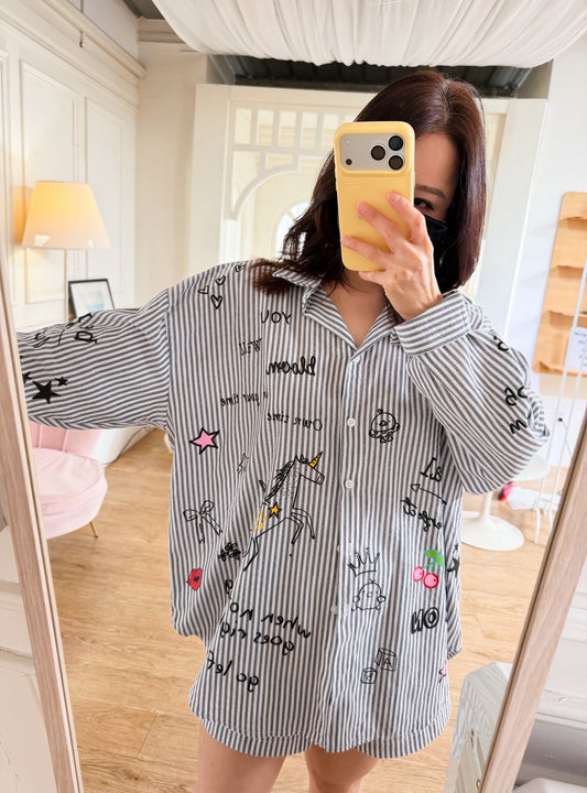 Oversize Style Shirt Be real grey