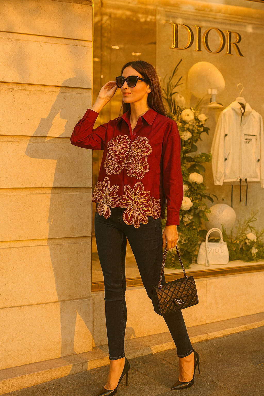 Flora Maroon shirt