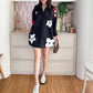 Oversize Style Shirt Black Print