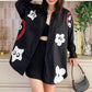 Oversize Style Shirt Black Print