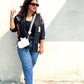 Oversize Style Shirt Black Print