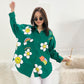 Oversize Style Shirt Green Floral