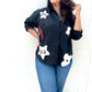 Oversize Style Shirt Black Print