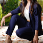 Dark Blue CICI pants and blazer set
